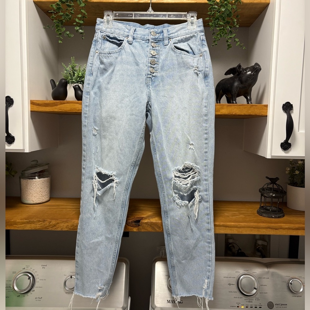 Free People We The Free Light Blue Distressed Jeans